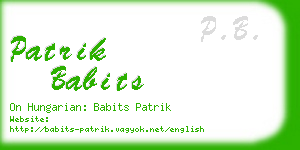 patrik babits business card